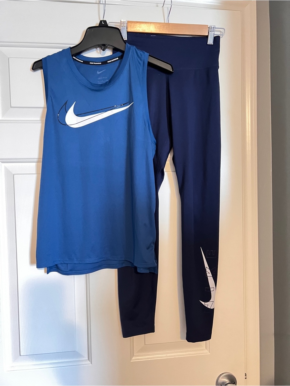 Nike Blue Tank Top with Navy Leggings Set